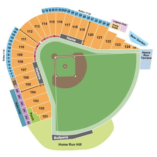 Sutter Health Park A's Seating Chart